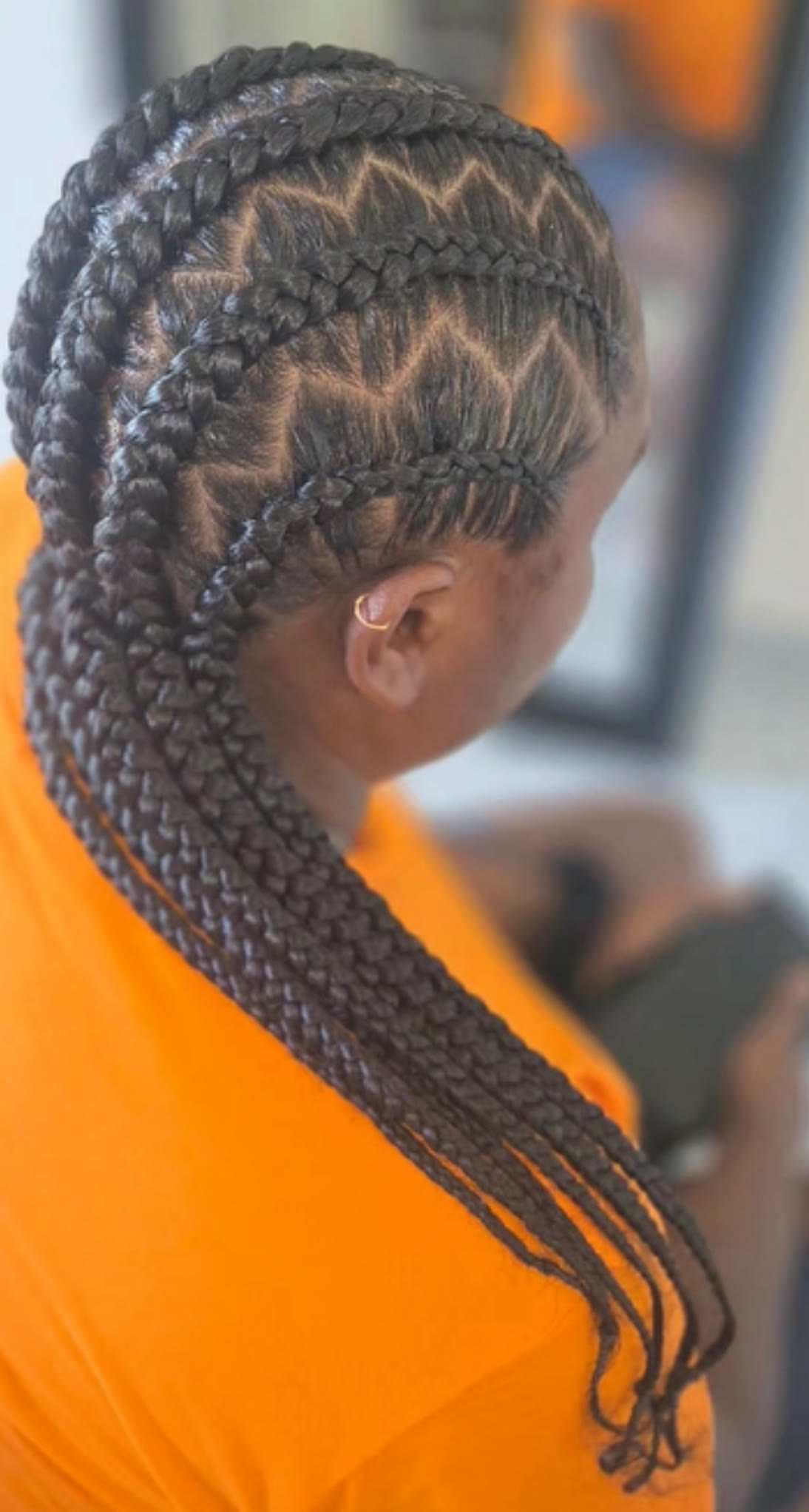 Tresses plaquées à motifs, réalisation Ladyness